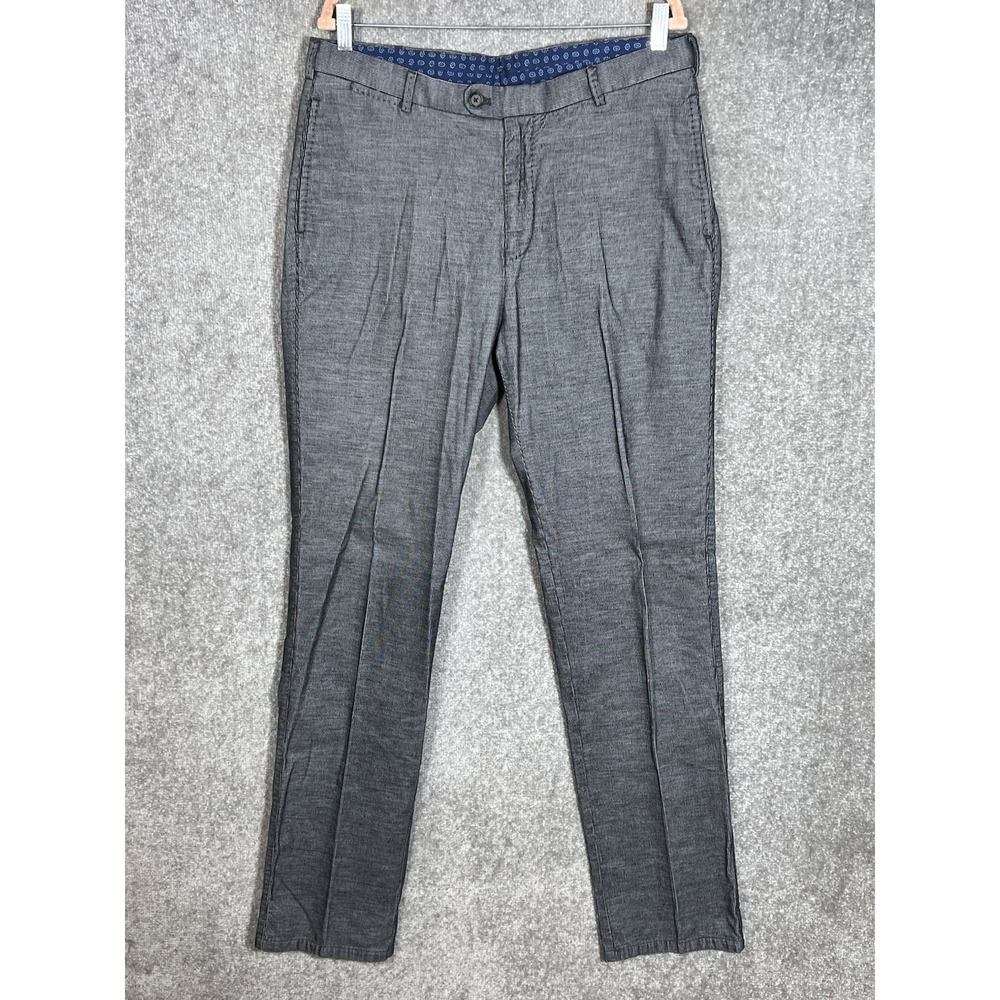 Peter Millar Soft Corduroy Pants Mens Size 35x36 Gray Black Cotton Chino Pockets